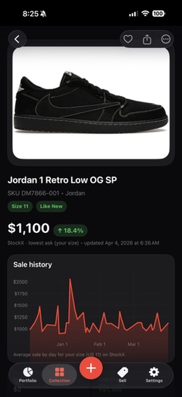 Kickdex sneaker detail screen